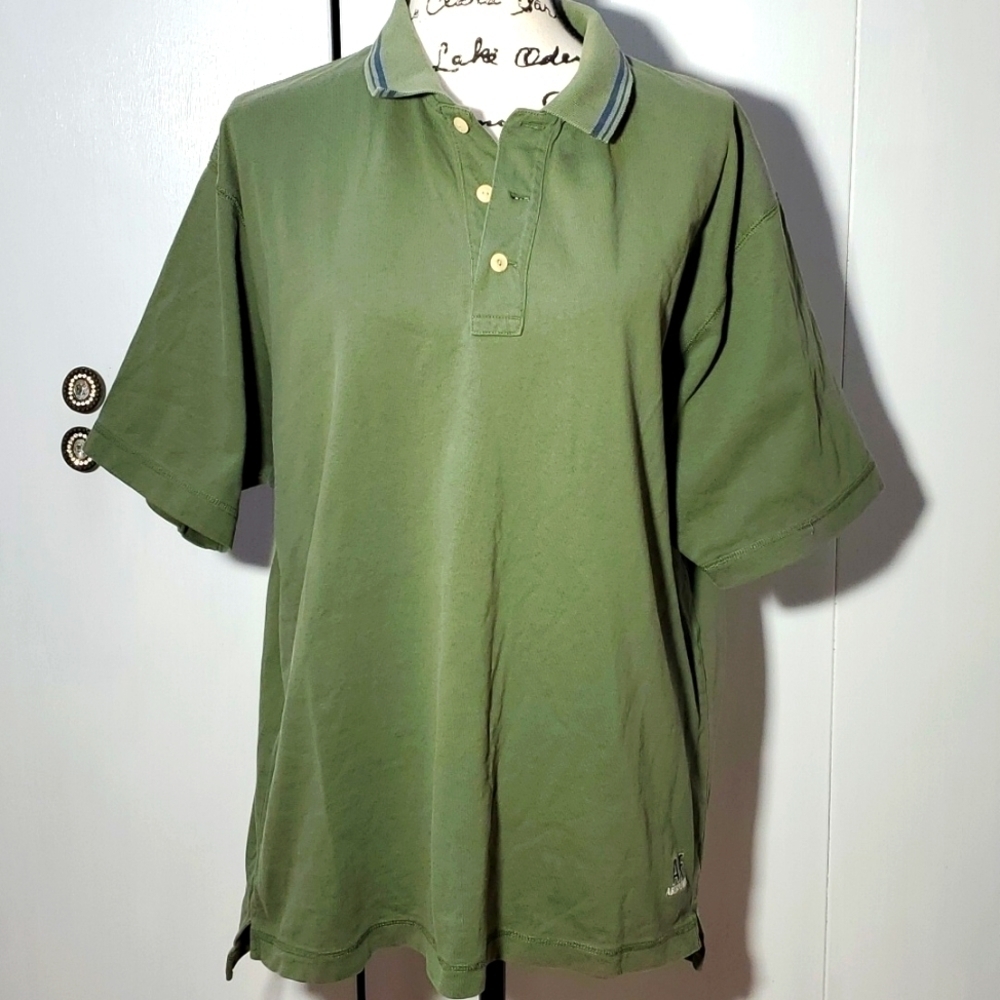 Abercrombie Performance Mens Green Polo Short-sleeved Preppy Acadamia Size XL